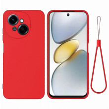 Ag luí le haghaidh TECNO Spark Go 1 / Pop 9 5G Cás Fón Silicone Leachtach le Strap Láimhe, Clúdach Cosanta Frith-Scratch