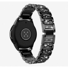 18 mm drie-kralen strass decor metalen slimme horlogeband, compatibel met Garmin Venu 2S en Vivoactive 4S