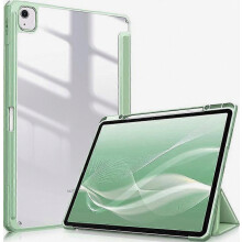 Compatibel voor iPad Air 11 inch (2024) hoes, leer, TPU en helder acryl standaard tablethoes