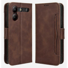 Leren folio portemonnee-hoesje met standaard en kaartsleuven, compatibel met ZTE Blade A54, slanke beschermende telefoon