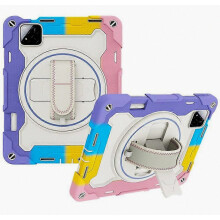 Compatible with Xiaomi Pad 7 and Pad 7 Pro Kickstand Case with Hand Strap, PC and Silicone Tablet Cover, Pencil Holder