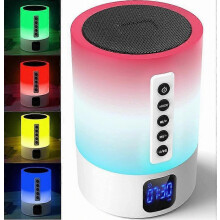 Colorful Bluetooth Speaker with White Noise Sleeping Aid and Alarm Clock, White for Bedroom Use