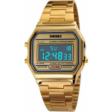 Orologi da uomo, orologio da polso da donna digitale classico quadrato ultra sottile in acciaio inossidabile con doppia