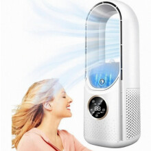Ventilateur tour silencieux sans pales avec 6 vitesses, minuterie de 8 heures et humidification pour un usage domestique