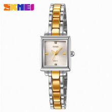 Elegant vierkant dameshorloge, waterdicht analoog quartzhorloge met roestvrijstalen armband