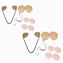 Kit de sujetador push-up sin aros de 2 piezas, conjunto de sujetador de corte profundo, sujetador de cuero oculto con so