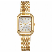 Damesarmband vierkante horloges: goud zilver roestvrij stalen band analoge quartz elegante polshorloges