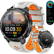 Smartwatch militare da uomo con bussola e torcia elettrica, smartwatch robusto per chiamate Bluetooth da esterno, fitnes