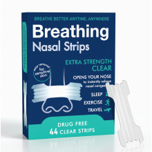 Nasal Strips, Extra Strength, Nasal Congestion, Clear, 44ct, helps relieve nasal congestion for better breathing, drug-free