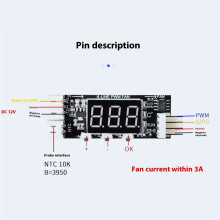 Precise 4 Wire PWM Speed Control Unit With Real Time Temperature Display 12V 3A 1 set