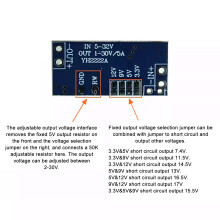 Efficient DC5-32V to DC2-30V Stepping Down Module 5A Output With Thermal Protect 5