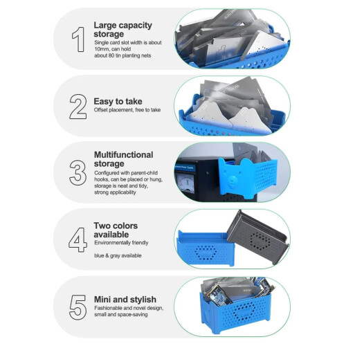 Tin Planting Net Convenient Carrying Case for Small Tool Components Organization Blue