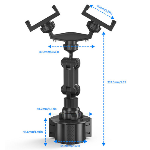 Adjustable Cell Phone Cup Holder for Most Automobiles with Cup Holder Shockproof 1