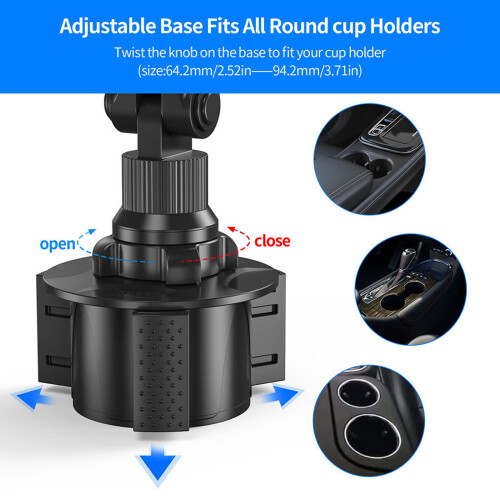 Adjustable Cell Phone Cup Holder for Most Automobiles with Cup Holder Shockproof 2