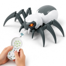 Kids Remote Control Spider Robot Realistic Light Sound Mist Spray RC Animals Toy