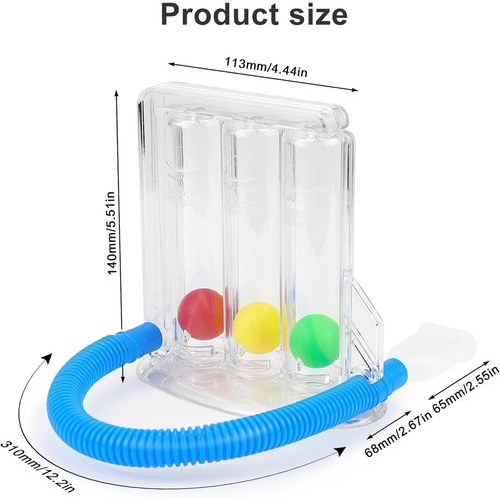 3 Balls Incentive Spirometer,Deep Breathing Lung Exerciser,Washable Hygienic 1