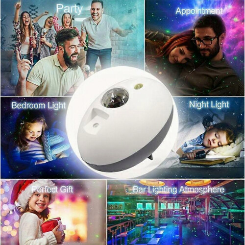 Επαναφορτιζόμενος οβάλ LED Starry Sky Projector Night Light με ενεργοποίηση ήχου, λ 1