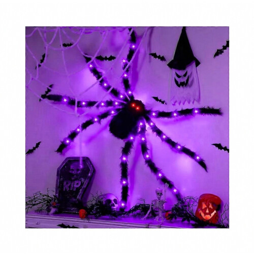150 εκατοστά Halloween Giant Spider με 8 λειτουργίες φωτισμού, διακόσμηση πάρτι 2