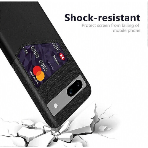 Anti-Fall Phone Cover with Card Holder, Cloth Texture Slim Protective Case for Google Pixel 7a 2