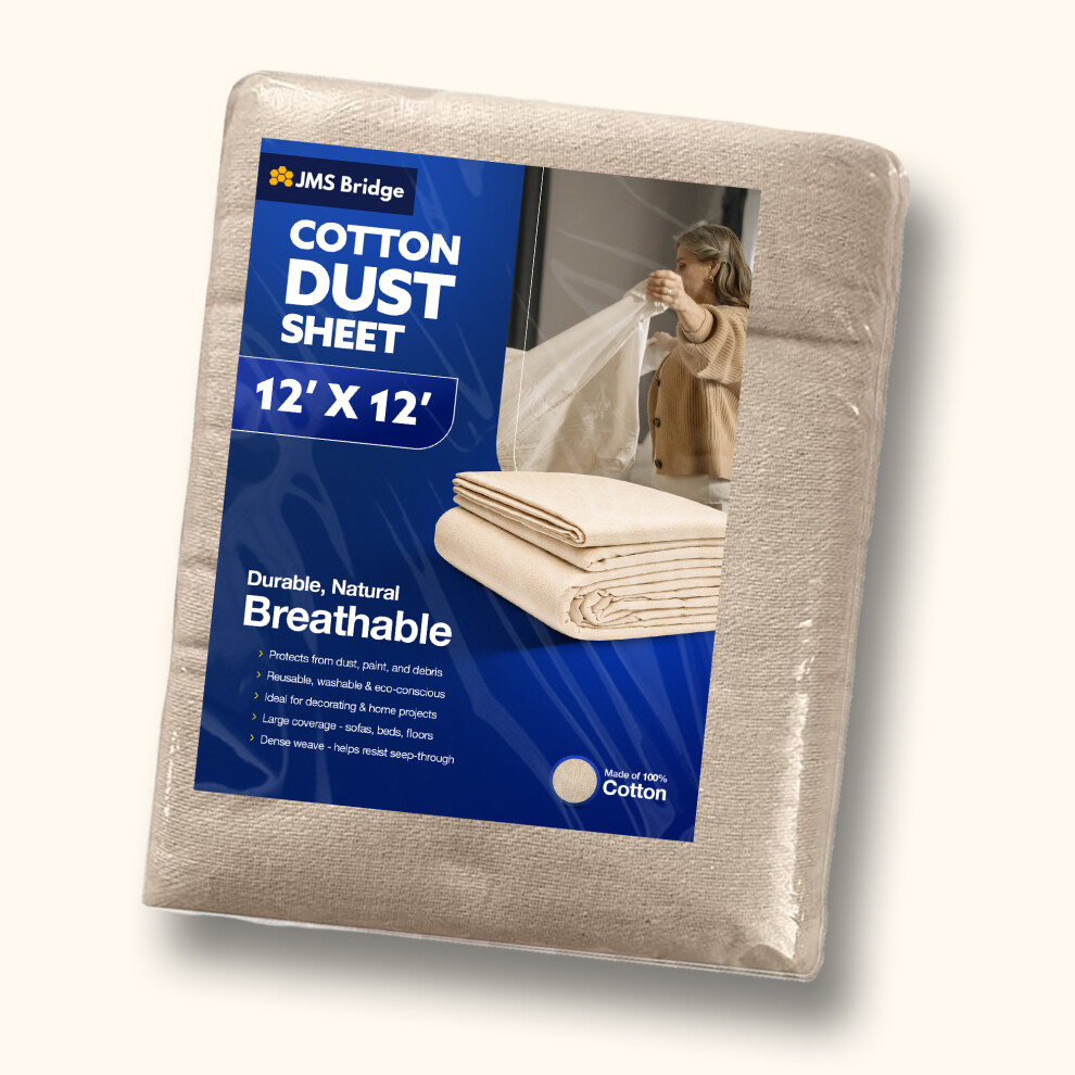 Jms Bridge Cotton Dust Sheets: 12' X 12'Ft 5060051602405