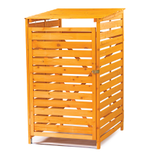 KCT Single Wheelie Bin Storage (1 x 240L) Wooden Store for Rubbish Recycling Dustbin Outdoor Garden Hideaway Holder Hider Tidy Box Unit Cover Cabinet