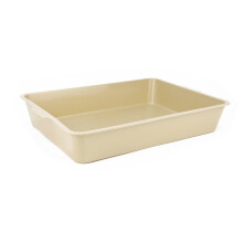 Classic Compact Cat Litter Tray - Beige (42cm x 31cm) - Perfect for Kittens & Small Cats