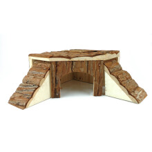 Classic Animal Flat Roof Wooden House with Ladder (47x35x35cm)