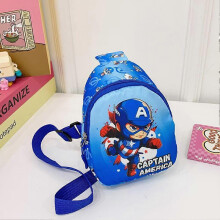 (Captain America) Cartoon children's chest bag shoulder bag boys and girls travel coin messenger bag