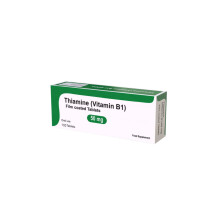 Vitamin B1 Thiamine 50mg Vegan Supplement Tablets, for men & women, Made in UK