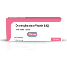 Cyanocobalamin Vitamin B12 50mcg 50 Tablets - Men & Women - Vegan - UK Made
