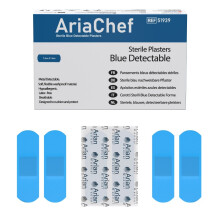 100pcs AriaChef Sterile Catering Kitchen Chef Wash Proof Plasters 7.2cm x 1.9cm