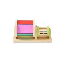 Montessori Baby Trælegetøj Macaron Farve Roterende Musik Tromme Permanent Æske