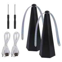 Roterende flueafvisende ventilator, stående, USB genopladelig 2 enheder, til fester