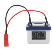 Probador de baterías LiPo/voltímetro con pantalla LED, zumbador de bajo voltaje y