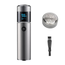 (Zilver) Compatibel met S-1090 IPX7 waterdicht draagbaar rond elektrisch scheerapparaat met