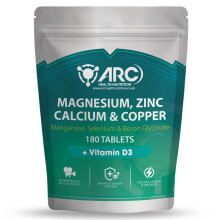 Calcium Complex 180 Supplement Tablets 7 in 1 - Vitamin D3 Zinc Magnesium Copper