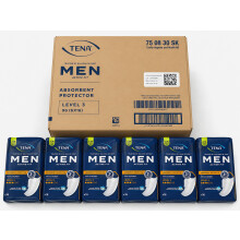 96x (6x16) Case of TENA Men Level 3, Premium Protect, High Absorbency, Discreet