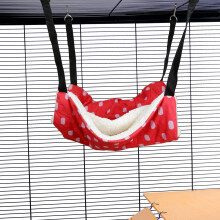 Little Friends Rat Ferret Chinchilla Fluffy Lined Hammock With Pouch - Red Dots