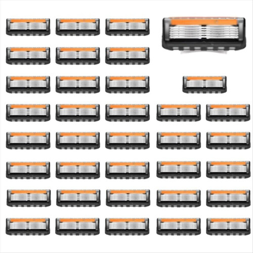 36 blade til mænd – 5-lags rustfri stålblade til Fusion 5 barberblade