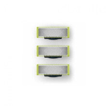 Verpakking met 3 scheermesjes, compatibel met Philips OneBlade vervangingsmesjes.