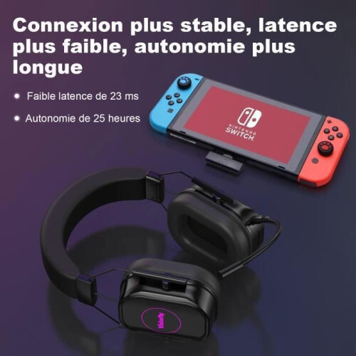 Draadloze gamingkoptelefoon, afneembare microfoon met ruisonderdrukking, Bluetooth 2