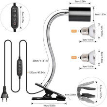 KENLUMO Lampa pro želvy s časovačem 25W 50W UVA UVB Vyhřívací lampa pro plazy