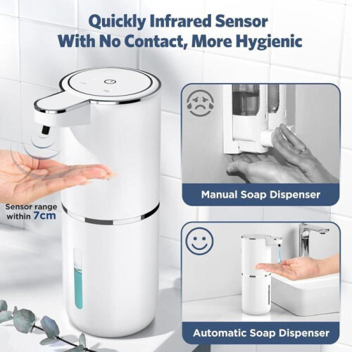 Automatisk sæbedispenser, 380 ml sæbedispenser med infrarød bevægelsessensor, USB 1