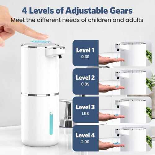 Automatisk sæbedispenser, 380 ml sæbedispenser med infrarød bevægelsessensor, USB 2