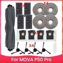 Compatible con la aspiradora robot MOVA P50 Pro: cepillo lateral principal, HEPA