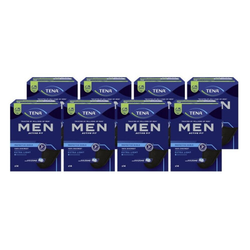 Tena TENA Men Active Fit Extra Light 14 x8 Packs (112) | Discreet Protection