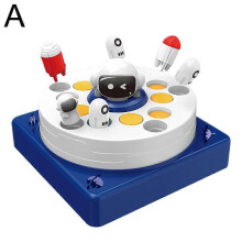 (Blue) Bounce and Catch Rocket Toy, Popup Game Rocket Jump Game