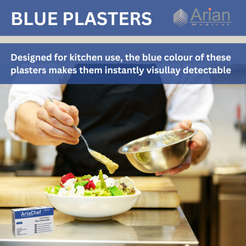 100pcs AriaChef Sterile Catering Kitchen Chef Wash Proof Plasters 3.8cmx3.8cm 1
