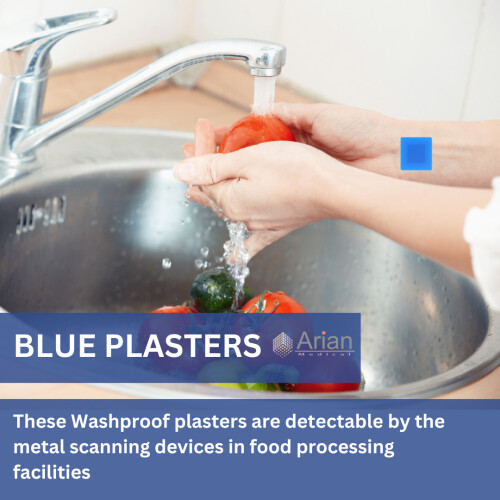 100pcs AriaChef Sterile Catering Kitchen Chef Wash Proof Plasters 3.8cmx3.8cm 2
