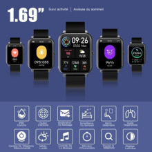 Sports-smartwatch til mænd og kvinder, 1,69'' sportsur med puls/søvn